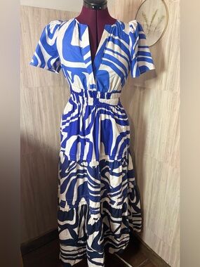 alemais sammy midi dress ALEMAIS + Sam Pauletto Bath House printed smocked